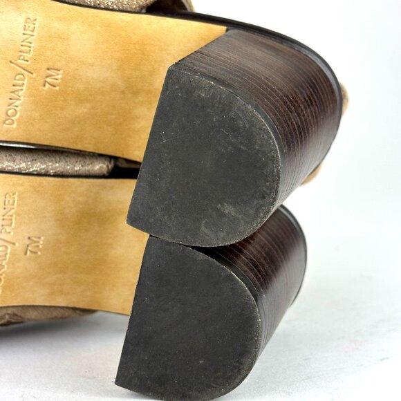 Donald J. Pliner Irene-60 Metallic Gold Peep-Toe Booties - Size 7M - Picture 10 of 13